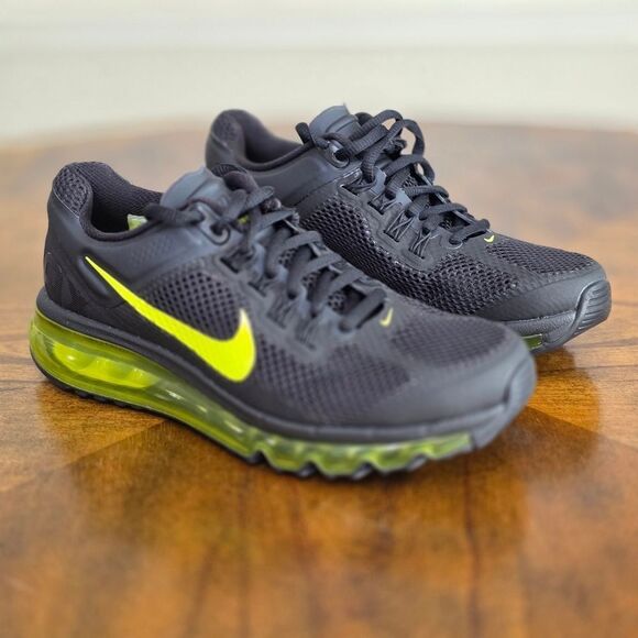 Nike Air Max 2013 Black Anthracite Cyber Green Volt 555426-004 Women's 7 New LE - Picture 4 of 15